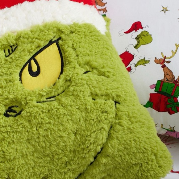 Pottery Barn Dr. Seuss’s The Grinch Pillow BNWT - Picture 6 of 6